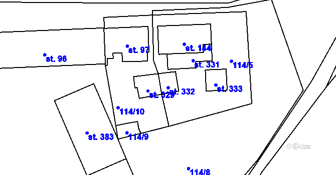 Parcela st. 332 v KÚ Cerekvice nad Loučnou, Katastrální mapa