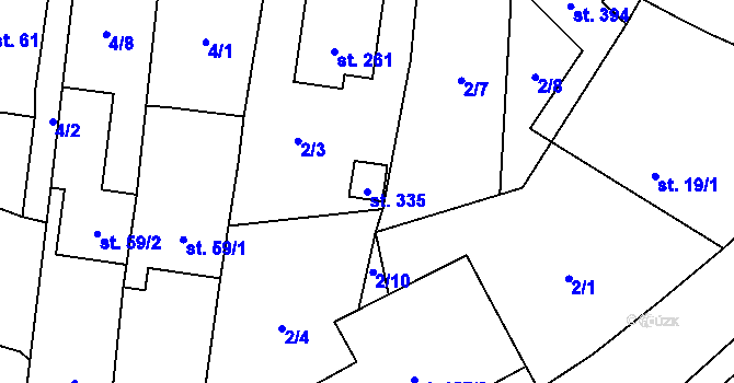 Parcela st. 335 v KÚ Cerekvice nad Loučnou, Katastrální mapa