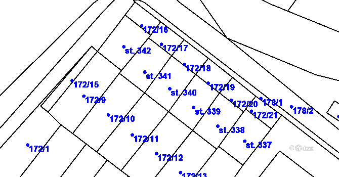 Parcela st. 340 v KÚ Cerekvice nad Loučnou, Katastrální mapa