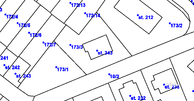 Parcela st. 343 v KÚ Cerekvice nad Loučnou, Katastrální mapa