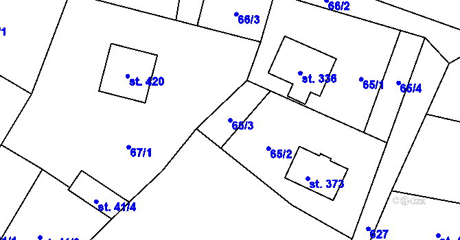 Parcela st. 65/3 v KÚ Cerekvice nad Loučnou, Katastrální mapa