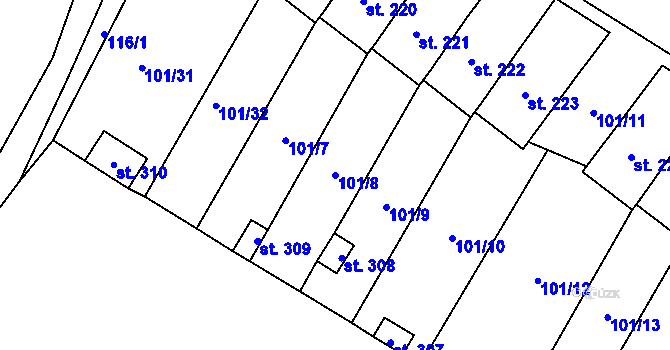 Parcela st. 101/8 v KÚ Cerekvice nad Loučnou, Katastrální mapa