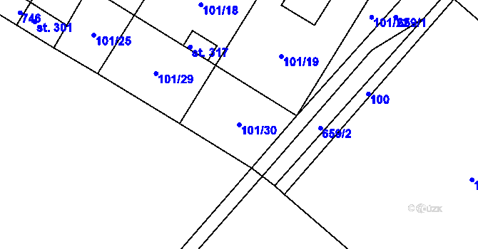 Parcela st. 101/30 v KÚ Cerekvice nad Loučnou, Katastrální mapa