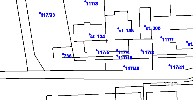 Parcela st. 117/5 v KÚ Cerekvice nad Loučnou, Katastrální mapa