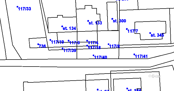 Parcela st. 117/18 v KÚ Cerekvice nad Loučnou, Katastrální mapa