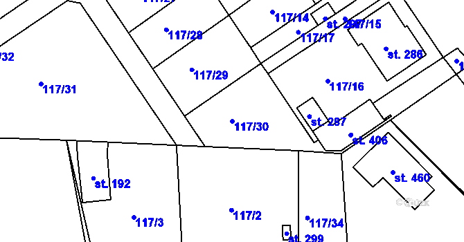 Parcela st. 117/30 v KÚ Cerekvice nad Loučnou, Katastrální mapa
