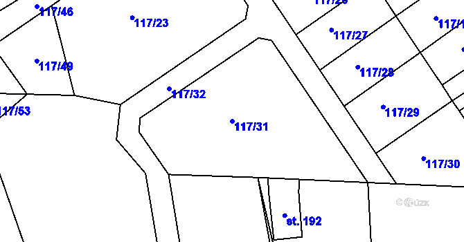 Parcela st. 117/31 v KÚ Cerekvice nad Loučnou, Katastrální mapa