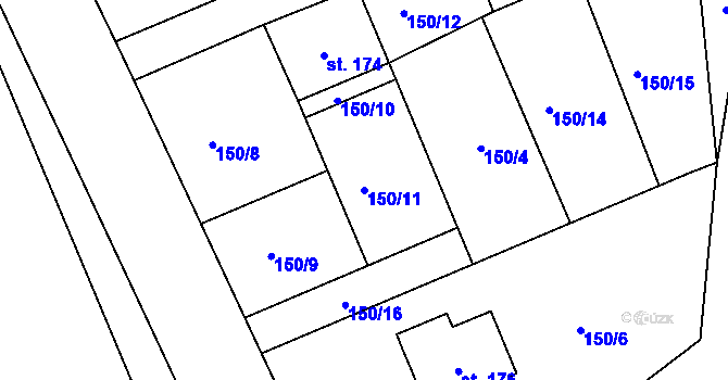 Parcela st. 150/11 v KÚ Cerekvice nad Loučnou, Katastrální mapa