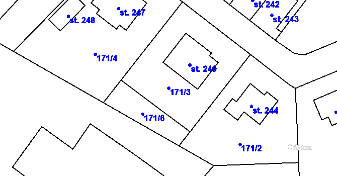 Parcela st. 171/3 v KÚ Cerekvice nad Loučnou, Katastrální mapa