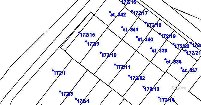 Parcela st. 172/10 v KÚ Cerekvice nad Loučnou, Katastrální mapa