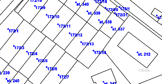 Parcela st. 172/13 v KÚ Cerekvice nad Loučnou, Katastrální mapa