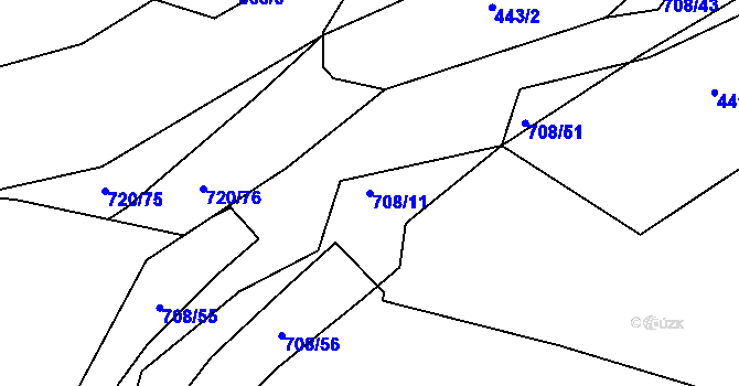 Parcela st. 708/11 v KÚ Cerekvice nad Loučnou, Katastrální mapa