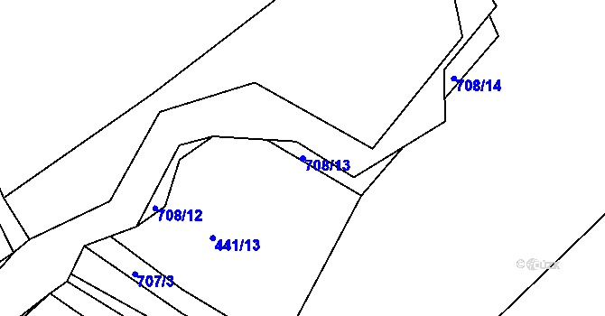 Parcela st. 708/13 v KÚ Cerekvice nad Loučnou, Katastrální mapa