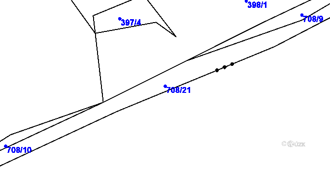 Parcela st. 708/21 v KÚ Cerekvice nad Loučnou, Katastrální mapa