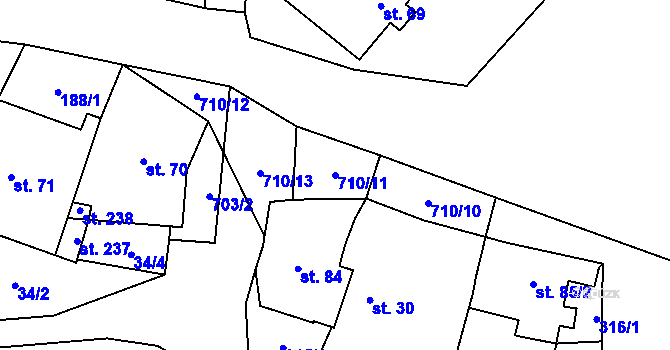 Parcela st. 710/11 v KÚ Cerekvice nad Loučnou, Katastrální mapa
