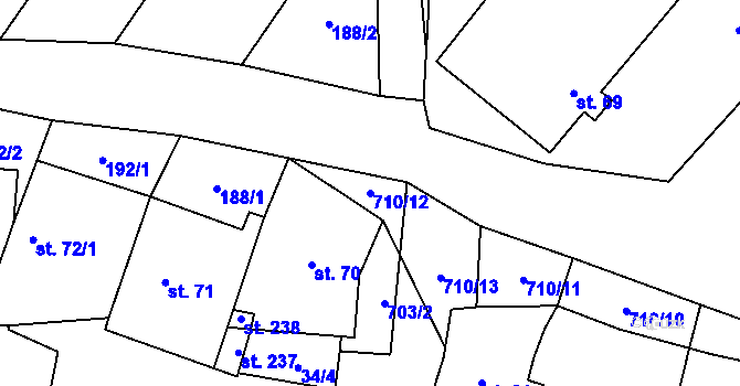 Parcela st. 710/12 v KÚ Cerekvice nad Loučnou, Katastrální mapa