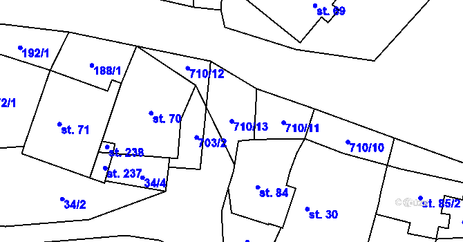 Parcela st. 710/13 v KÚ Cerekvice nad Loučnou, Katastrální mapa