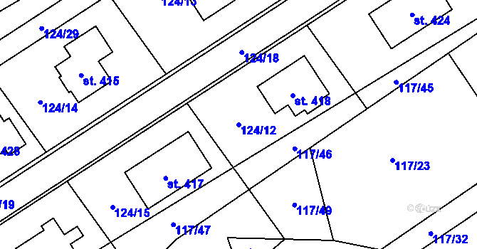 Parcela st. 124/12 v KÚ Cerekvice nad Loučnou, Katastrální mapa