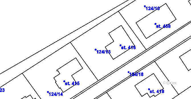 Parcela st. 124/13 v KÚ Cerekvice nad Loučnou, Katastrální mapa