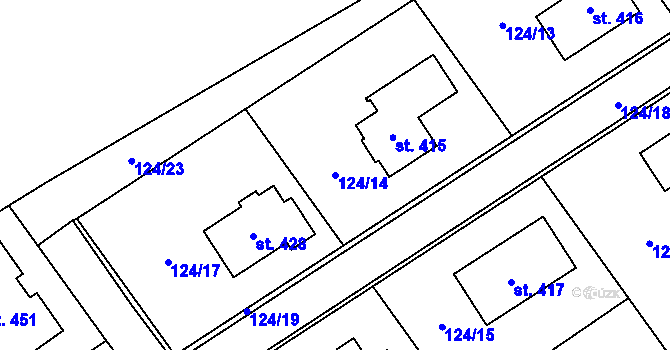 Parcela st. 124/14 v KÚ Cerekvice nad Loučnou, Katastrální mapa