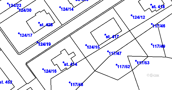 Parcela st. 124/15 v KÚ Cerekvice nad Loučnou, Katastrální mapa