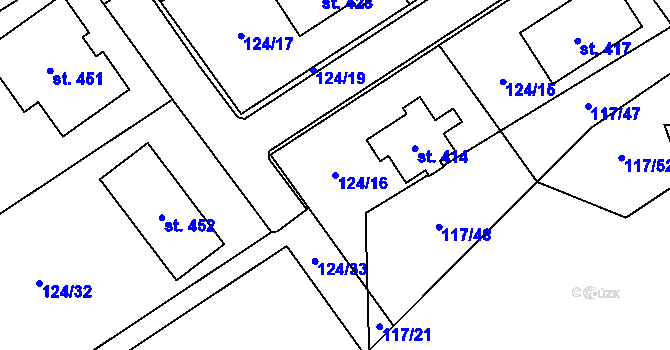 Parcela st. 124/16 v KÚ Cerekvice nad Loučnou, Katastrální mapa