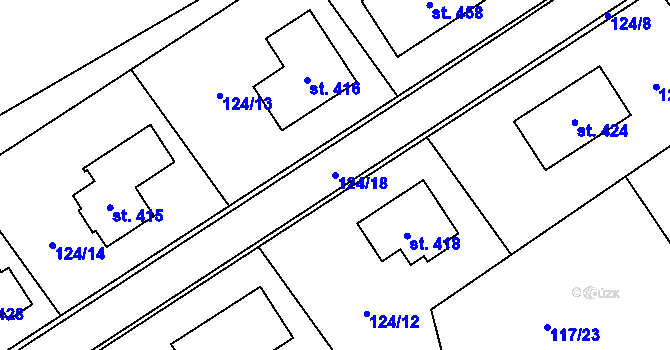 Parcela st. 124/18 v KÚ Cerekvice nad Loučnou, Katastrální mapa