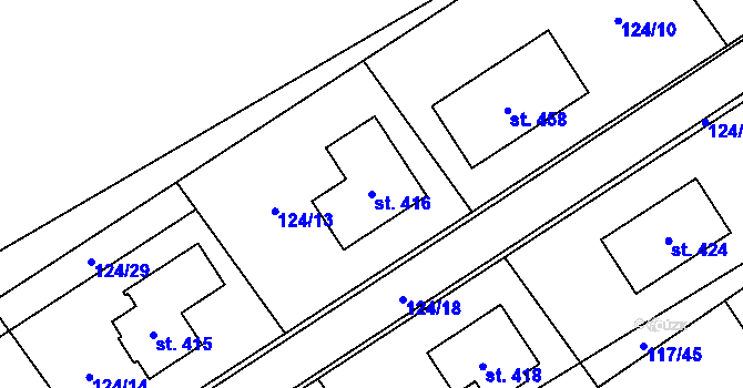 Parcela st. 416 v KÚ Cerekvice nad Loučnou, Katastrální mapa