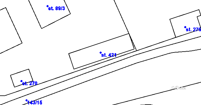 Parcela st. 421 v KÚ Cerekvice nad Loučnou, Katastrální mapa