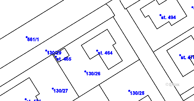 Parcela st. 464 v KÚ Cerekvice nad Loučnou, Katastrální mapa