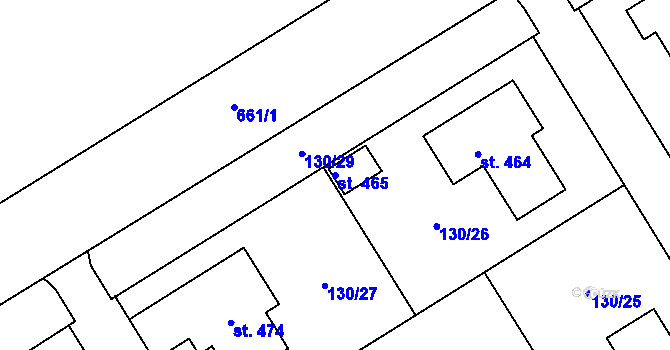 Parcela st. 465 v KÚ Cerekvice nad Loučnou, Katastrální mapa