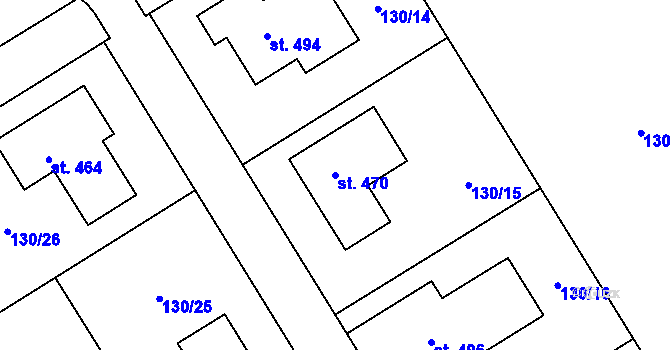 Parcela st. 470 v KÚ Cerekvice nad Loučnou, Katastrální mapa