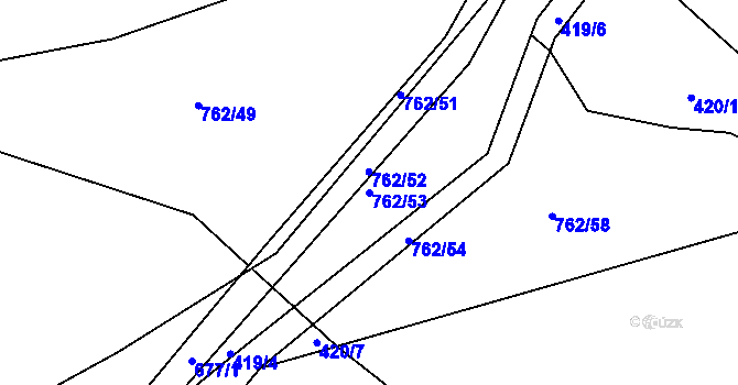 Parcela st. 762/53 v KÚ Cerekvice nad Loučnou, Katastrální mapa