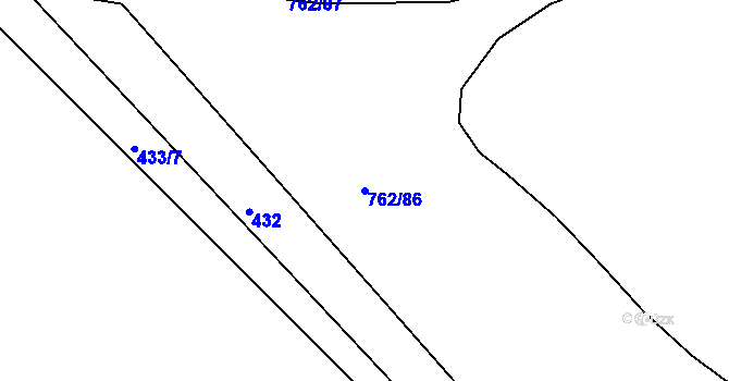 Parcela st. 762/86 v KÚ Cerekvice nad Loučnou, Katastrální mapa