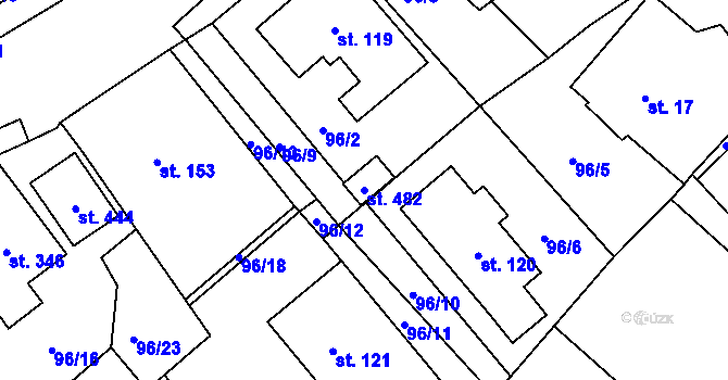 Parcela st. 482 v KÚ Cerekvice nad Loučnou, Katastrální mapa