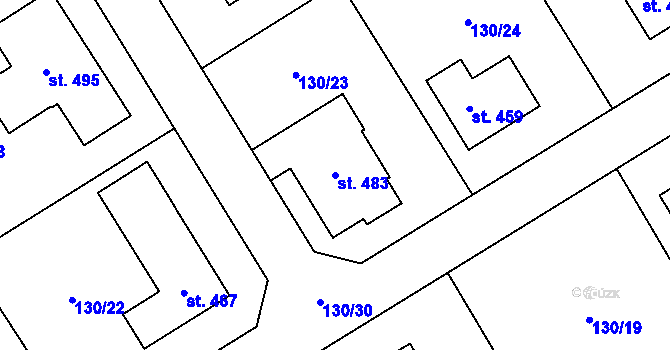 Parcela st. 483 v KÚ Cerekvice nad Loučnou, Katastrální mapa