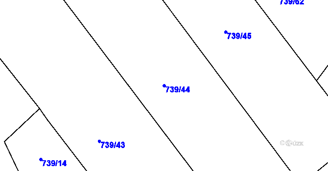 Parcela st. 739/44 v KÚ Pekla, Katastrální mapa