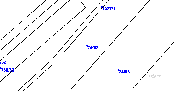Parcela st. 740/2 v KÚ Pekla, Katastrální mapa