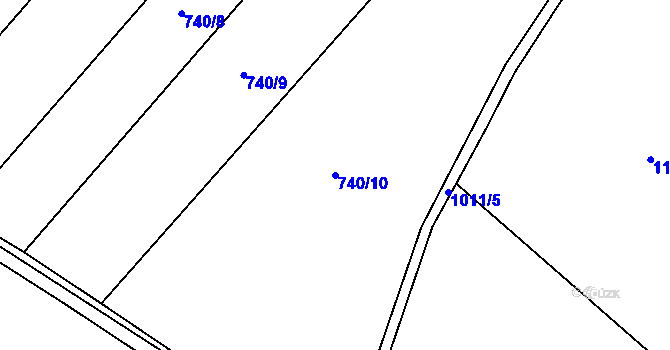 Parcela st. 740/10 v KÚ Pekla, Katastrální mapa
