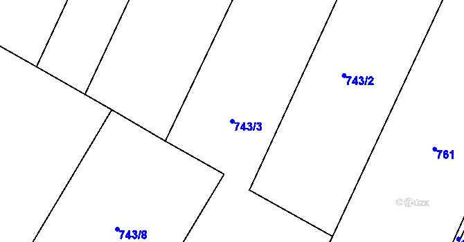Parcela st. 743/3 v KÚ Pekla, Katastrální mapa