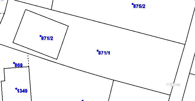 Parcela st. 871/1 v KÚ Pekla, Katastrální mapa