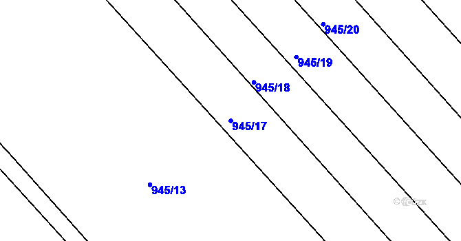 Parcela st. 945/17 v KÚ Pekla, Katastrální mapa