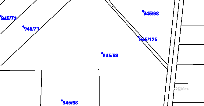 Parcela st. 945/69 v KÚ Pekla, Katastrální mapa