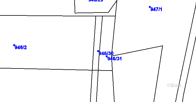 Parcela st. 946/30 v KÚ Pekla, Katastrální mapa