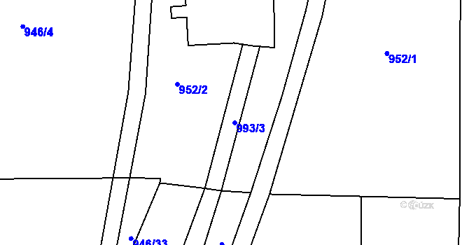 Parcela st. 993/3 v KÚ Pekla, Katastrální mapa