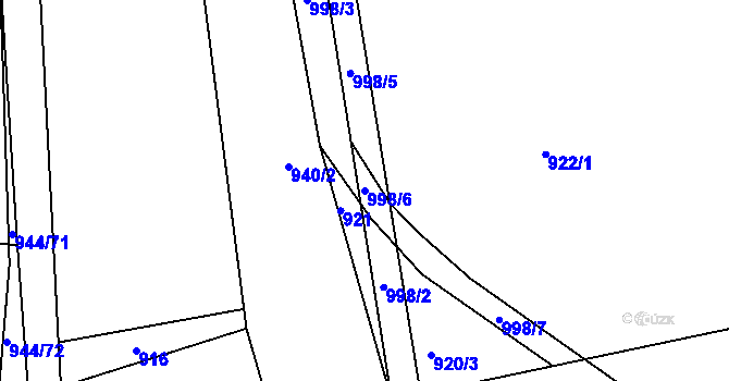 Parcela st. 998/6 v KÚ Pekla, Katastrální mapa