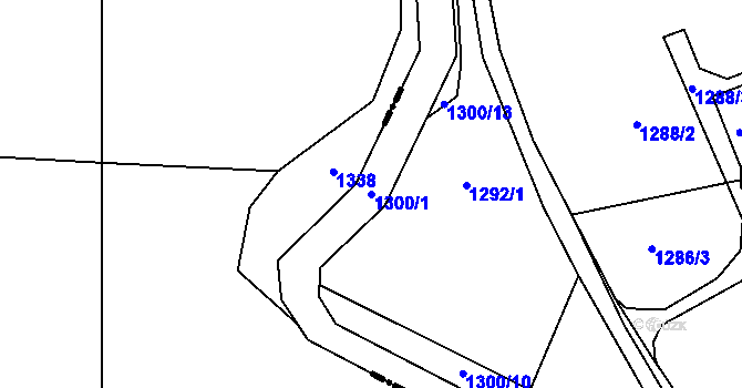 Parcela st. 1300/1 v KÚ Pekla, Katastrální mapa
