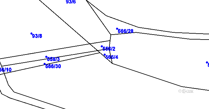 Parcela st. 566/4 v KÚ Cerekvička, Katastrální mapa