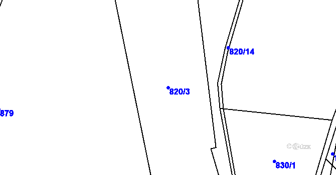 Parcela st. 820/3 v KÚ Cerekvička, Katastrální mapa