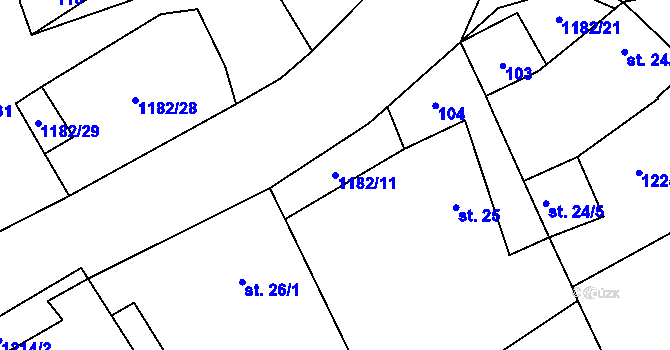 Parcela st. 1182/11 v KÚ Cerekvička, Katastrální mapa